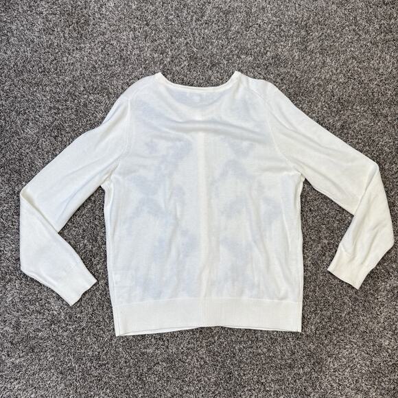 Women’s Vintage Charter Club Embroidered Button Up‎ Cardigan Sweater Size L - Picture 7 of 9